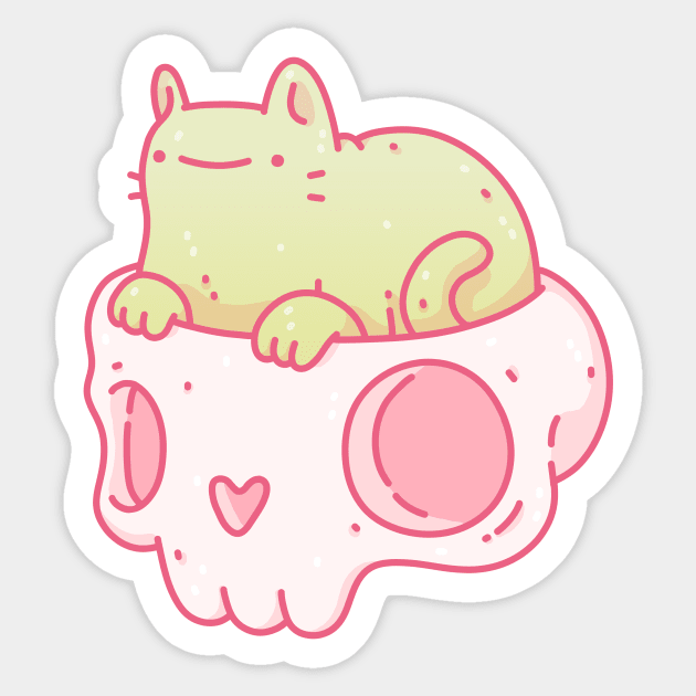 Skullcat Sticker by odsanyu